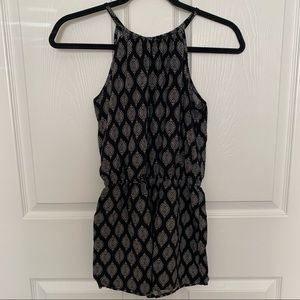Mossimo Black and White Paisley Romper (Size S)
